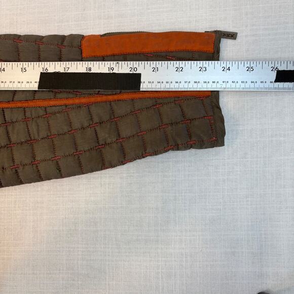 Oleg Cassini Reversible Quilted Silk Jacket Olive Green Burnt Orange Medium - Picture 15 of 16